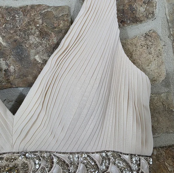 Sue Wong Beaded Embellished Pleated Dress